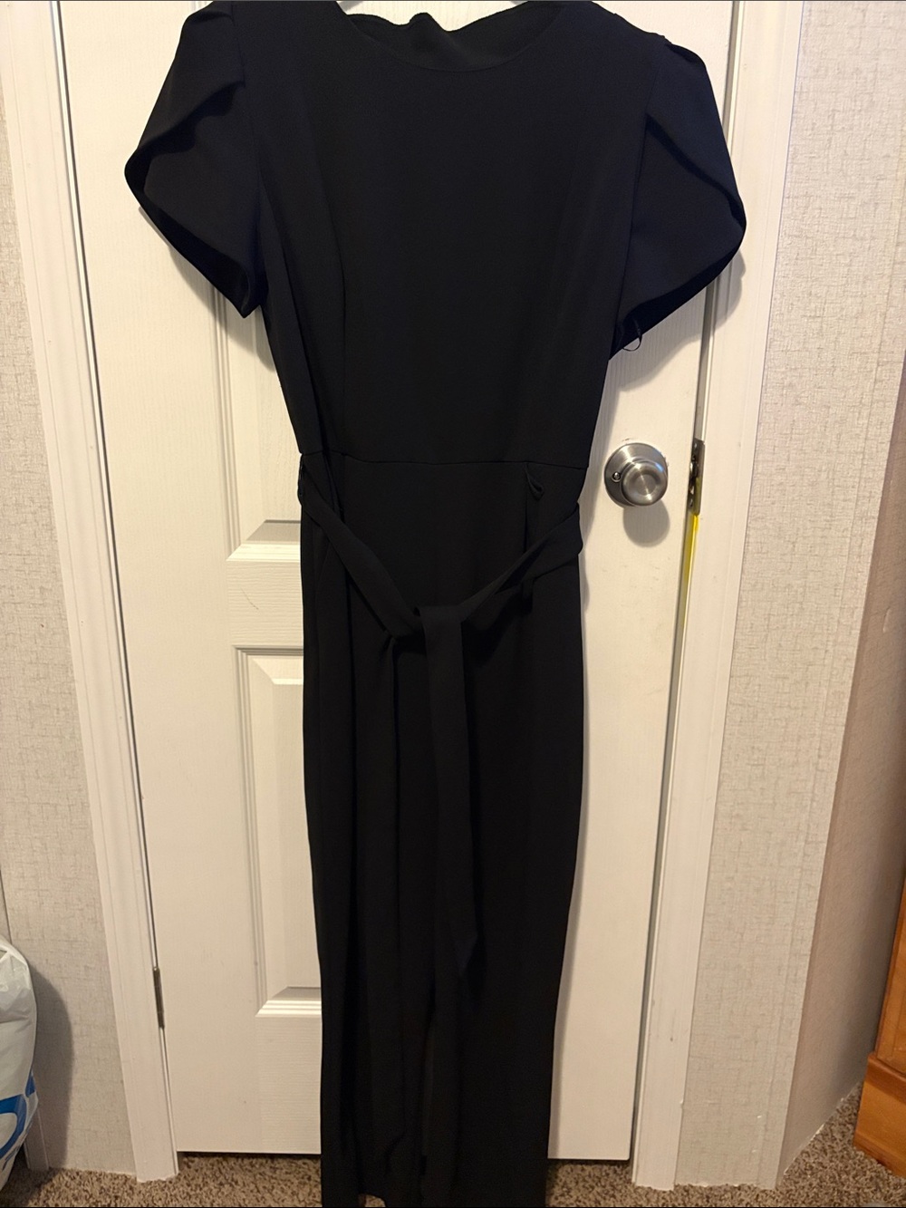 Calvin Klein Black Jumpsuit with Waist Tie